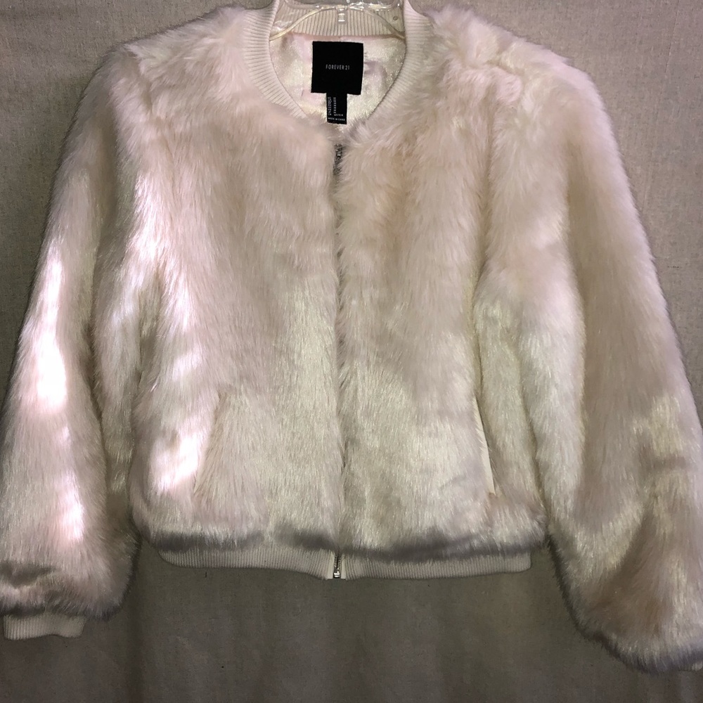 Forever21 faux fur bomber jacket